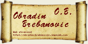 Obradin Brebanović vizit kartica